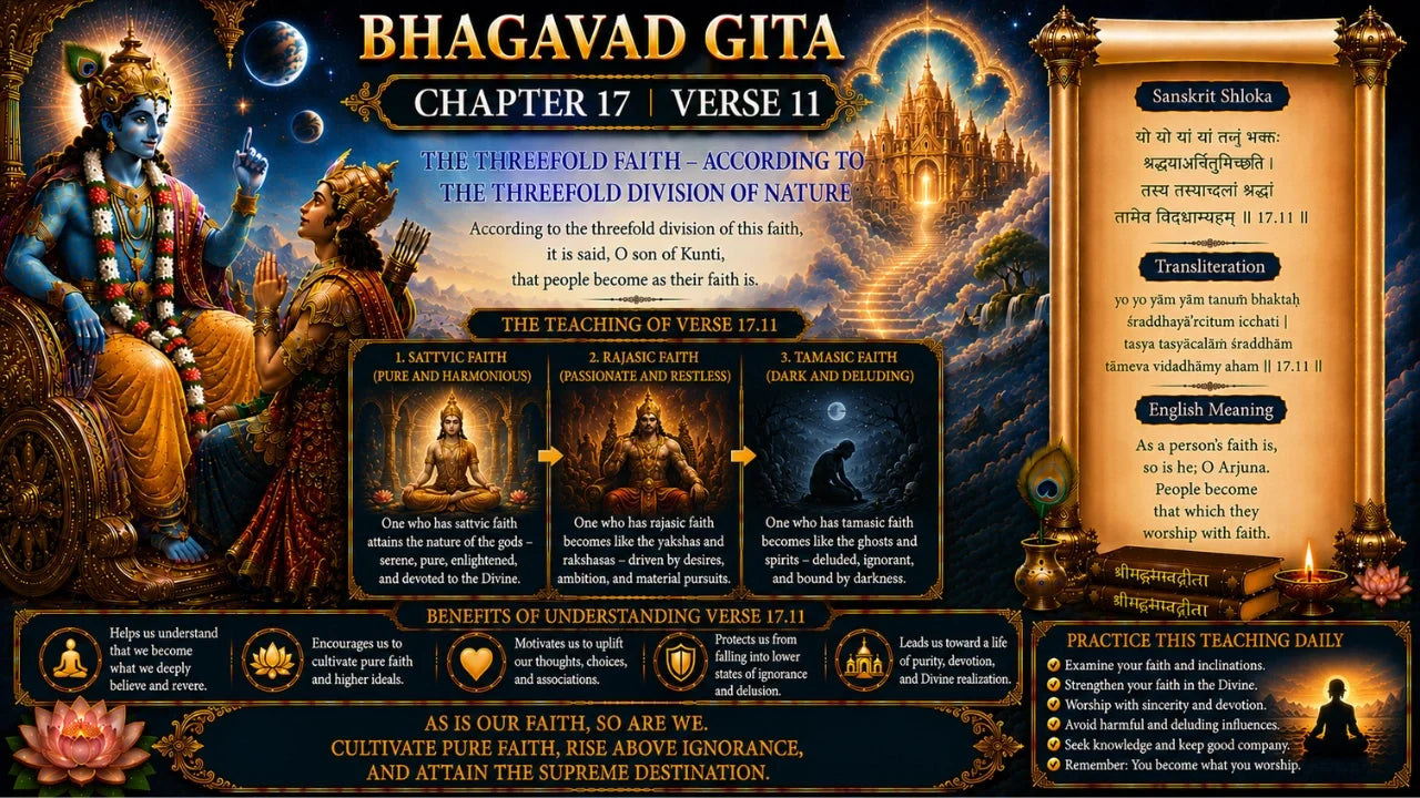 Bhagavad Gita Chapter 17, Verse 11 Meaning in Hindi & English