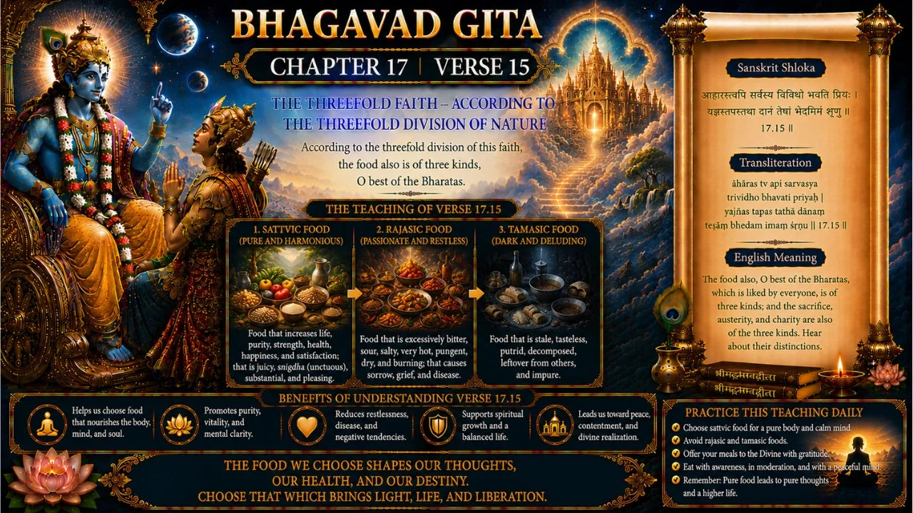 Bhagavad Gita Chapter 17, Verse 15 Meaning in Hindi & English