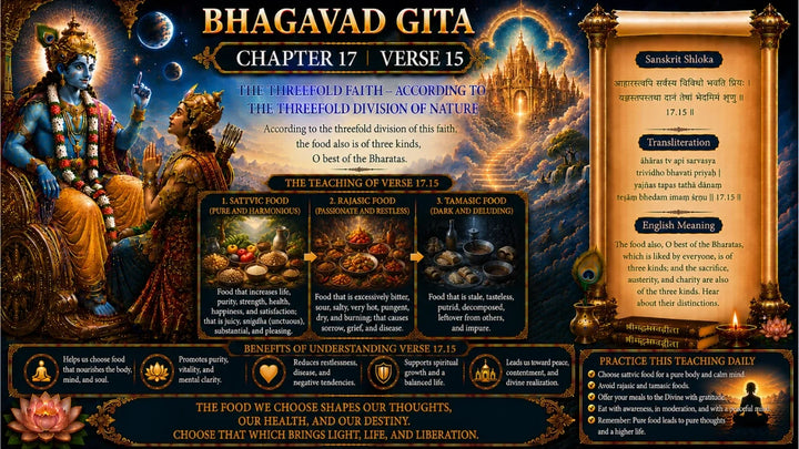 Bhagavad Gita Chapter 17, Verse 15 Meaning in Hindi & English