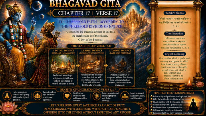 Bhagavad Gita Chapter 17, Verse 17 Meaning in Hindi & English