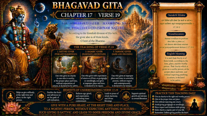Bhagavad Gita Chapter 17, Verse 19 Meaning in Hindi & English