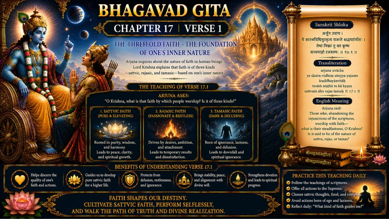 Bhagavad Gita Chapter 16, Verse 1 Meaning in Hindi & English