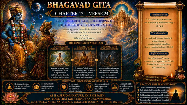 Bhagavad Gita Chapter 17, Verse 24 Meaning in Hindi & English