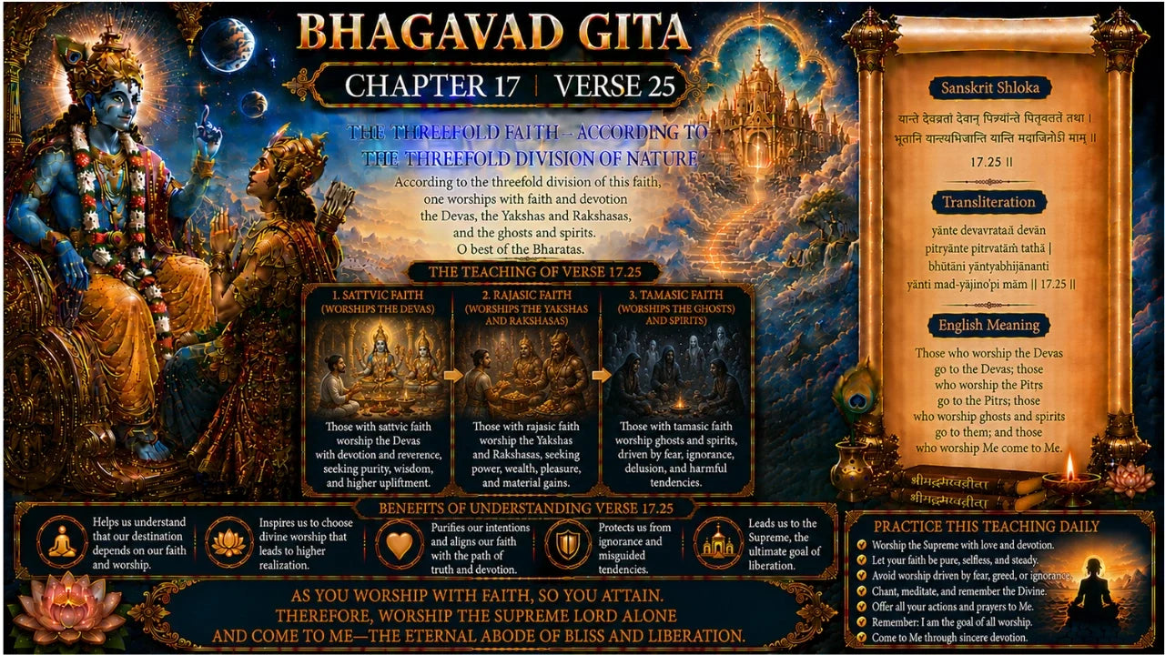 Bhagavad Gita Chapter 17, Verse 25 Meaning in Hindi & English