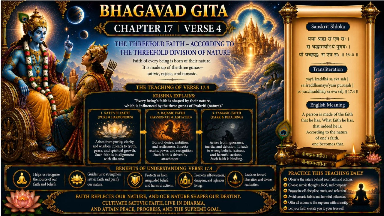 Bhagavad Gita Chapter 17, Verse 4 Meaning in Hindi & English