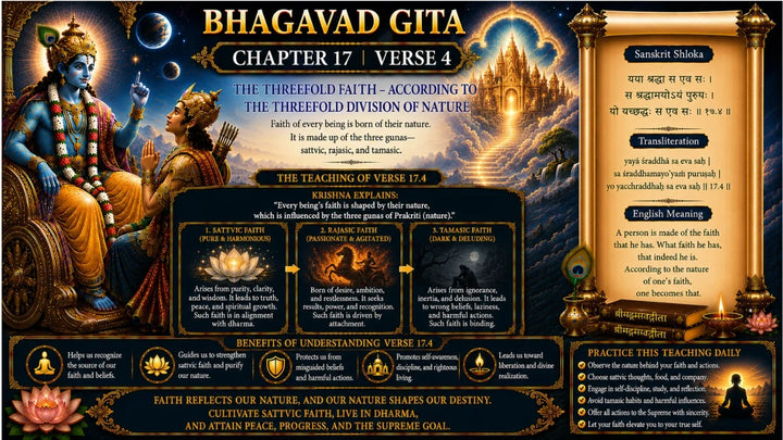 Bhagavad Gita Chapter 17, Verse 4 Meaning in Hindi & English