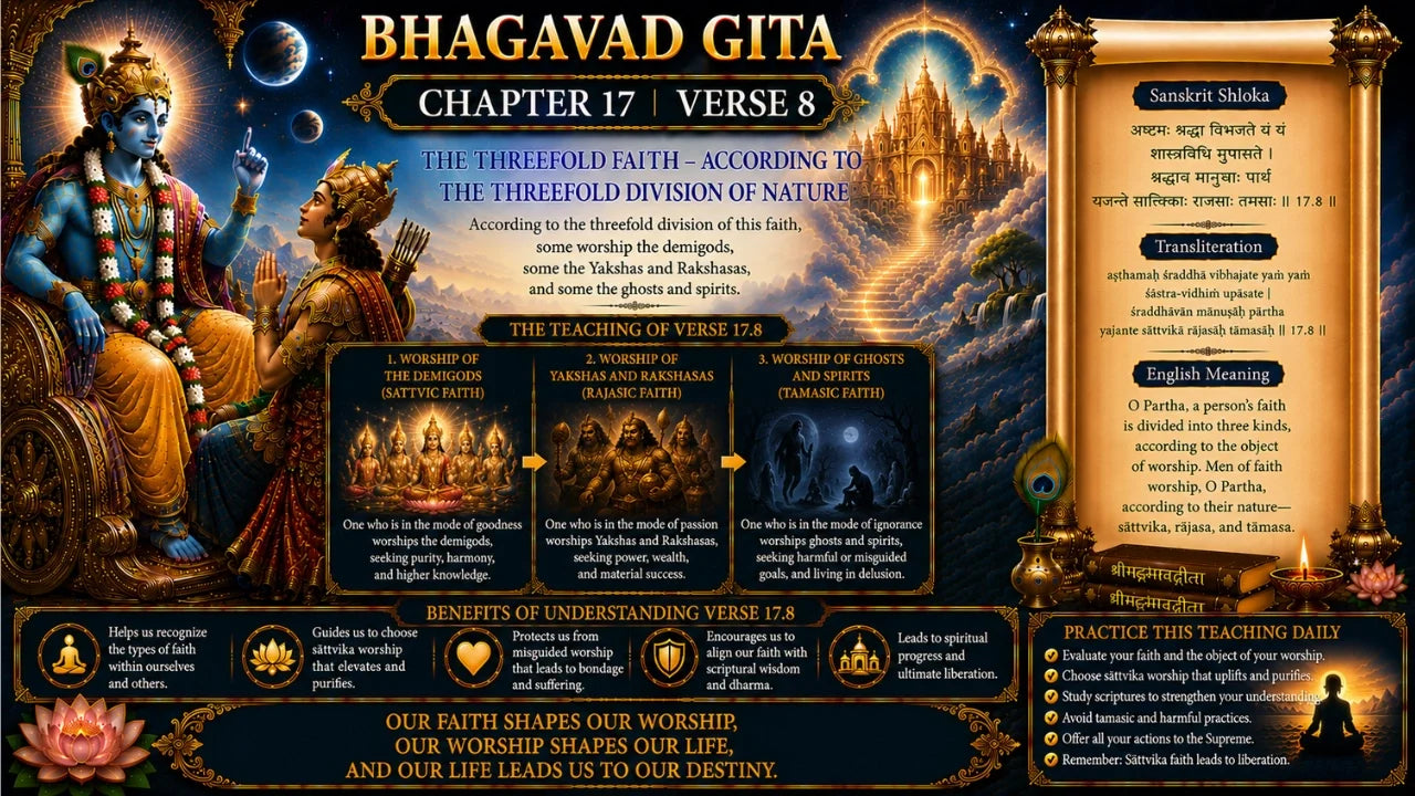 Bhagavad Gita Chapter 17, Verse 8 Meaning in Hindi & English