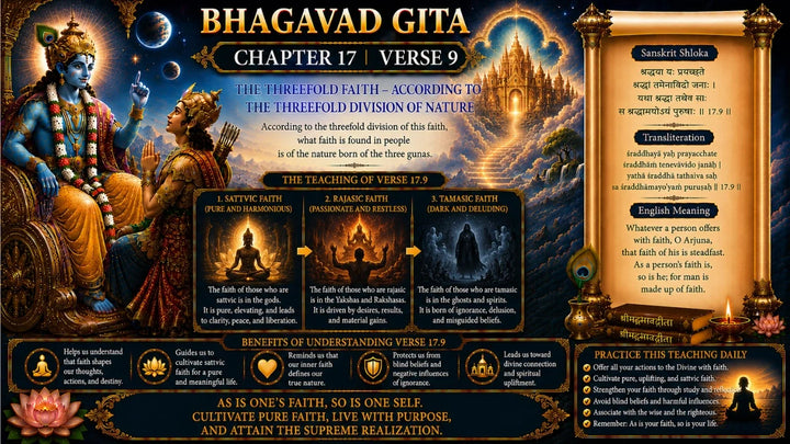 Bhagavad Gita Chapter 17, Verse 9 Meaning in Hindi & English