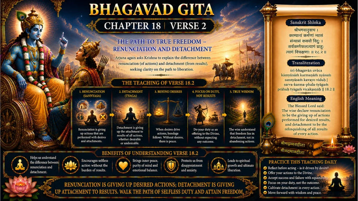 Bhagavad Gita Chapter 18, Verse 2 Meaning in Hindi & English