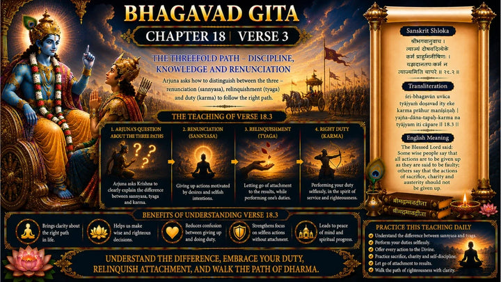 Bhagavad Gita Chapter 18, Verse 3 Meaning in Hindi & English