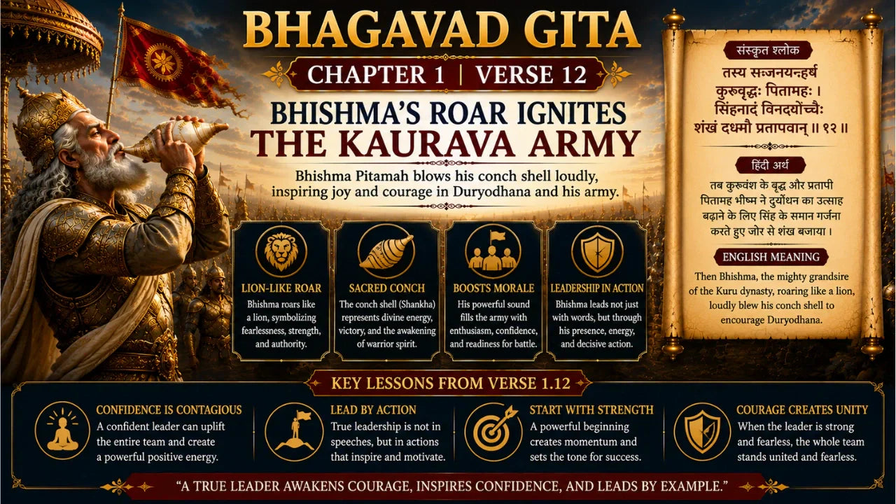 Bhagavad Gita Chapter 1 Verse 12 Meaning in Hindi and English