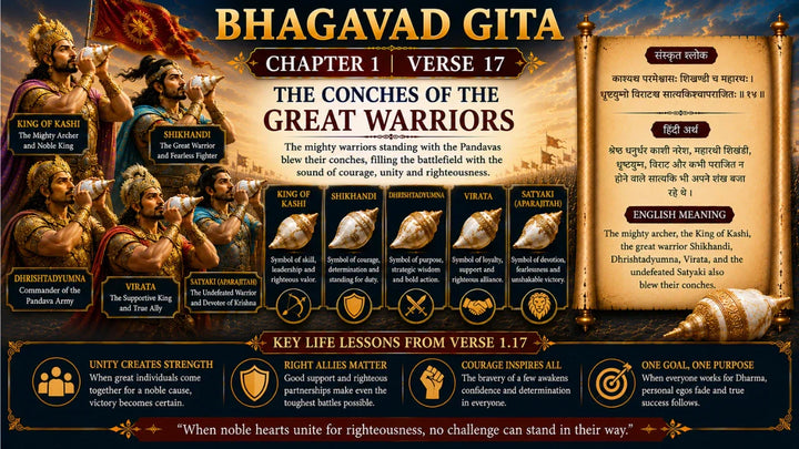 Bhagavad Gita Chapter 1 Verse 18 Meaning in Hindi and English