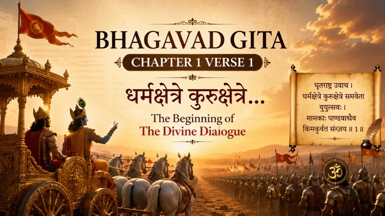 Bhagavad Gita Chapter 1 Verse 1 Meaning in Hindi and English