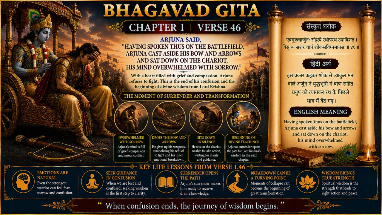Bhagavad Gita Chapter 1 Verse 46 Meaning in Hindi and English