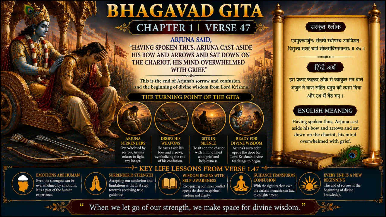 Bhagavad Gita Chapter 1 Verse 47 Meaning in Hindi and English