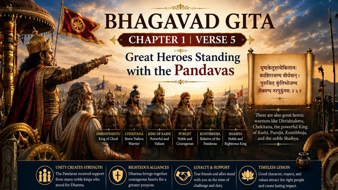 Bhagavad Gita Chapter 1 Verse 5 Meaning in Hindi And English