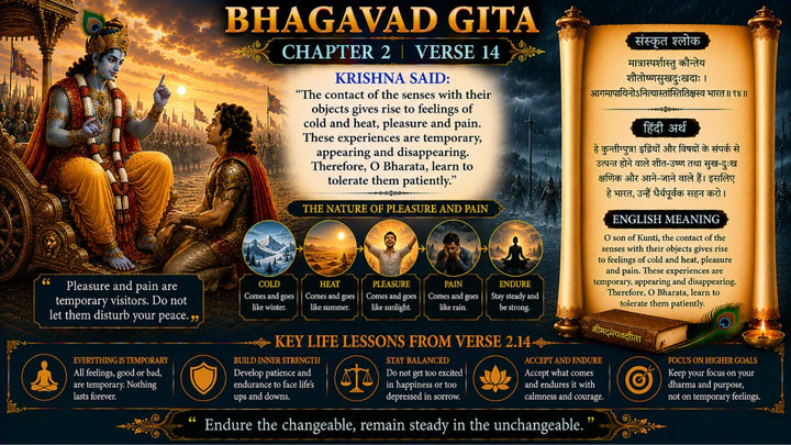 Bhagavad Gita Chapter 2 Verse 14 Meaning in Hindi and English