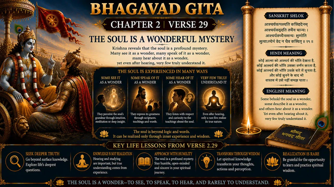 Bhagavad Gita Chapter 2 Verse 29 Meaning in Hindi & English
