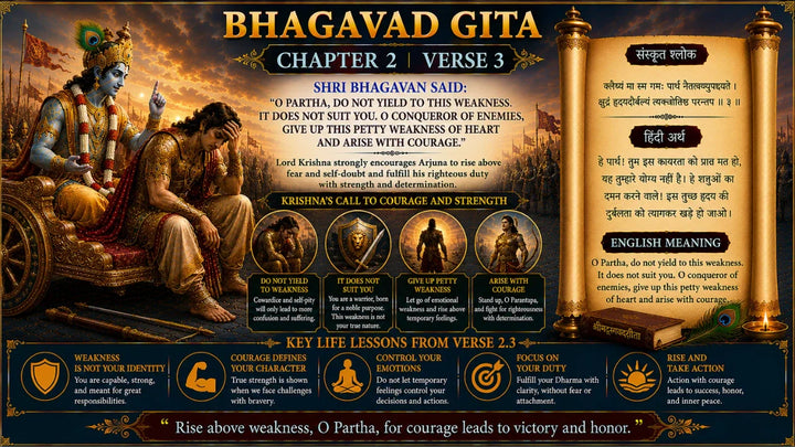 Bhagavad Gita Chapter 2 Verse 2 Meaning in Hindi & English