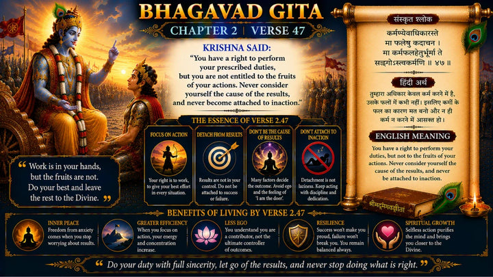 Bhagavad Gita Chapter 2 Verse 47 Meaning in Hindi and English