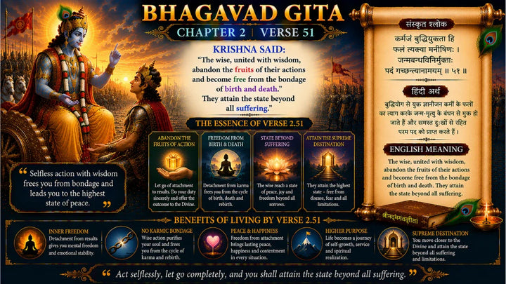 Bhagavad Gita Chapter 2 Verse 51 Meaning in Hindi and English