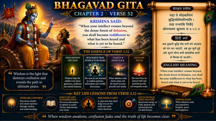 Bhagavad Gita Chapter 2 Verse 52 Meaning in Hindi and English