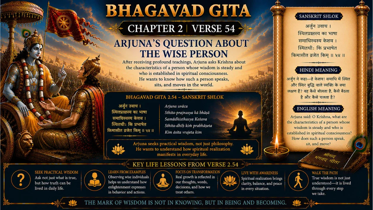 Bhagavad Gita Chapter 2 Verse 54 Meaning in Hindi And English