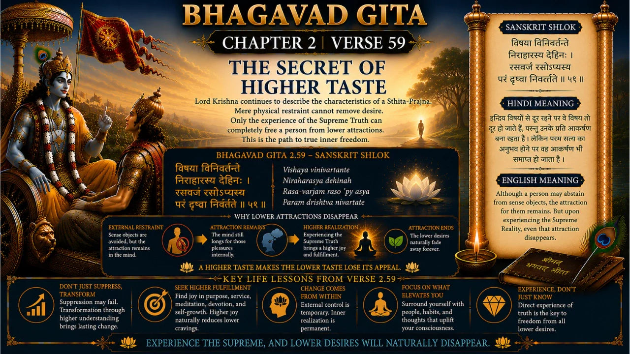 Bhagavad Gita Chapter 2 Verse 59 Meaning in Hindi & English