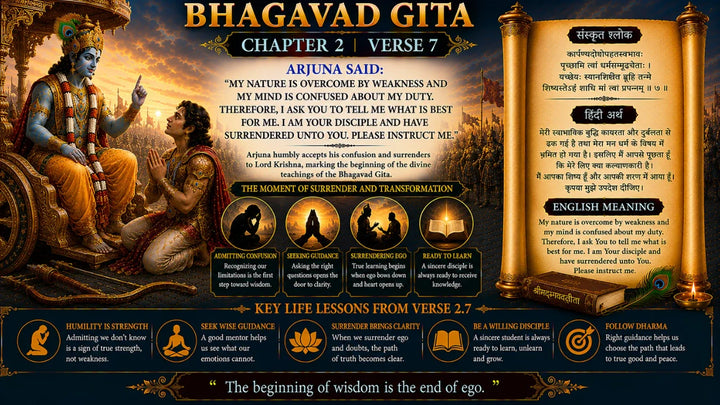 Bhagavad Gita Chapter 2 Verse 7 Meaning in Hindi and English