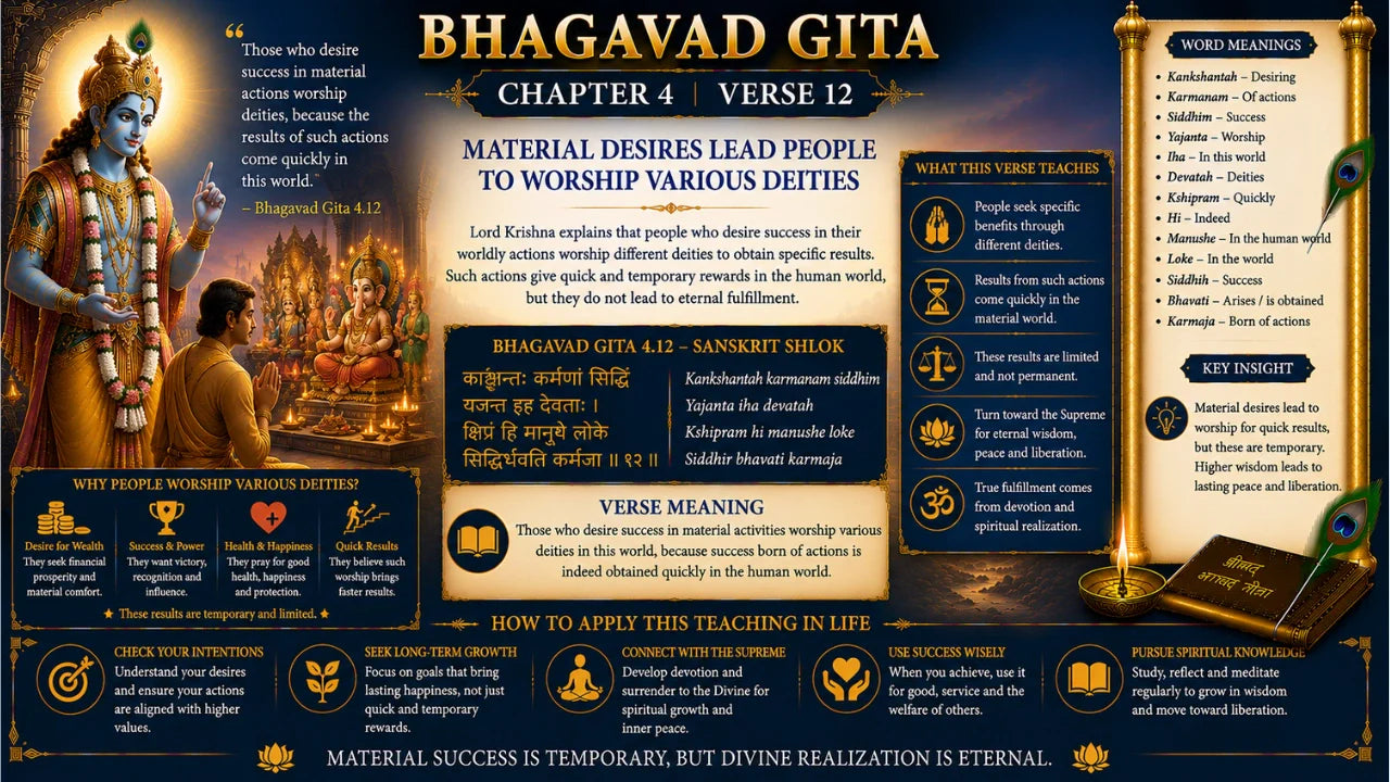 Bhagavad Gita Chapter 4 Verse 12 Meaning in Hindi & English