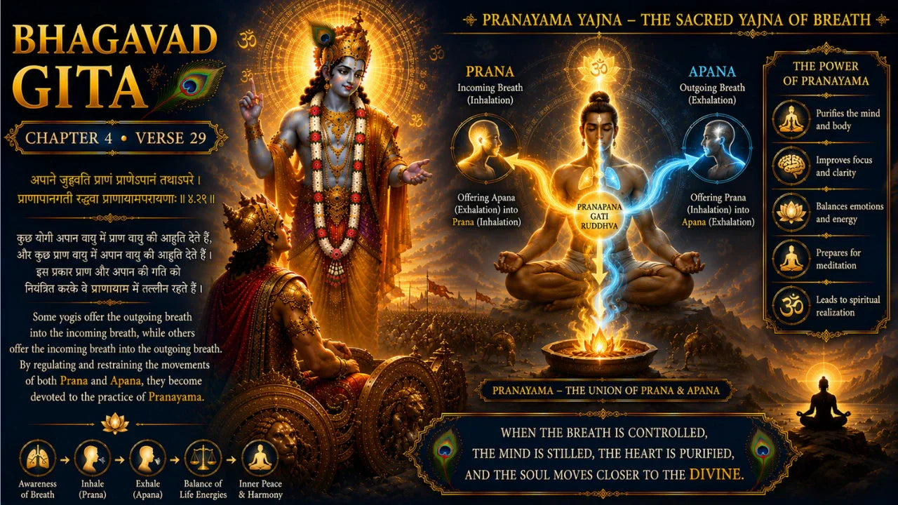Bhagavad Gita Chapter 4 Verse 29 Meaning in Hindi and English
