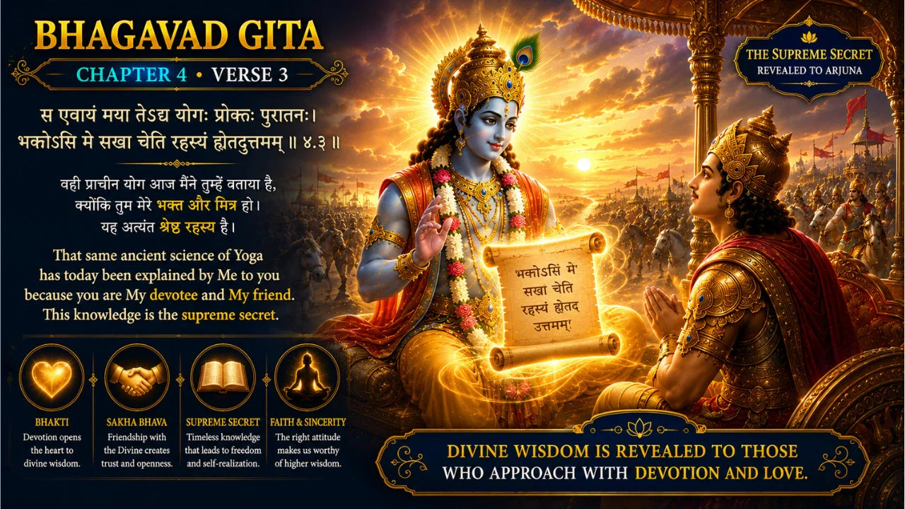 Bhagavad Gita Chapter 4 Verse 3 Meaning in Hindi and English