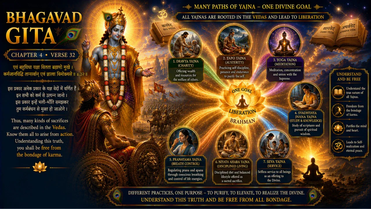 Bhagavad Gita Chapter 4 Verse 32 Meaning in Hindi and English