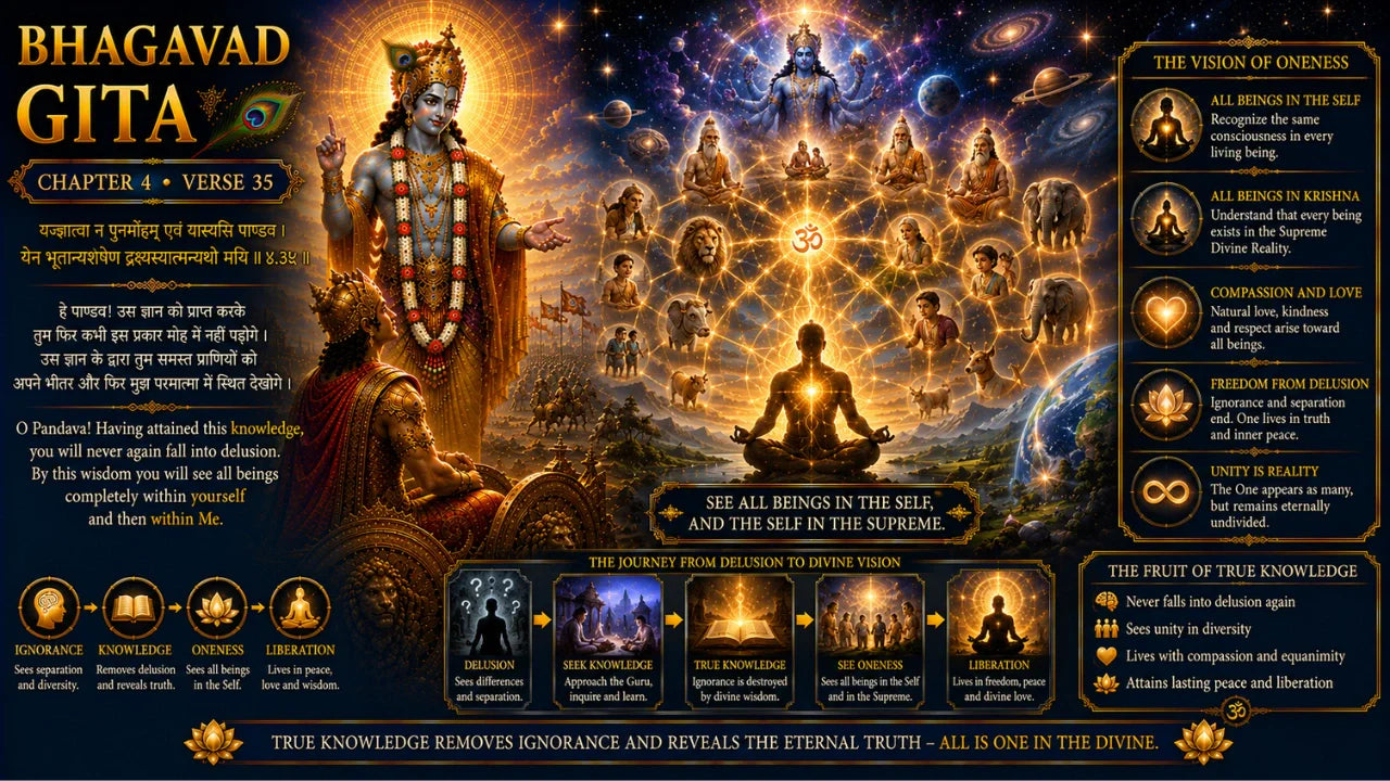 Bhagavad Gita Chapter 4 Verse 35 Meaning in Hindi and English