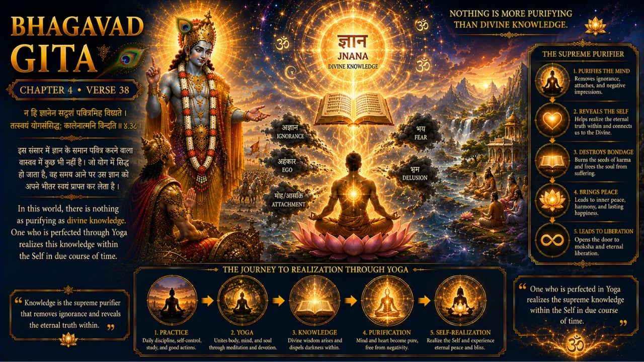 Bhagavad Gita Chapter 4 Verse 38 Meaning in Hindi and English