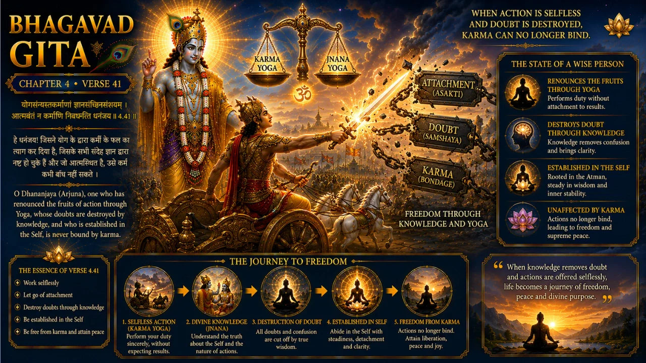 Bhagavad Gita Chapter 4 Verse 41 Meaning in Hindi and English