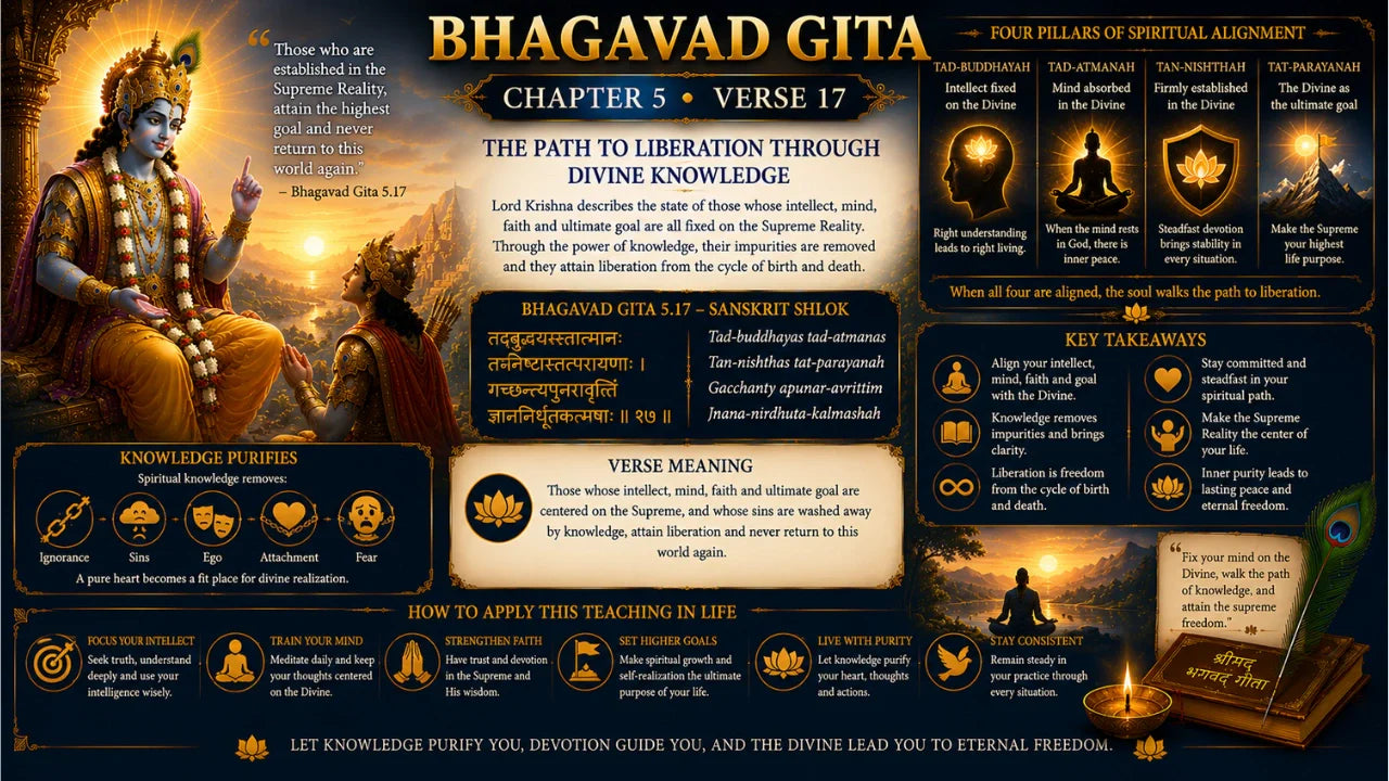 Bhagavad Gita Chapter 5 Verse 17 Meaning in Hindi & English
