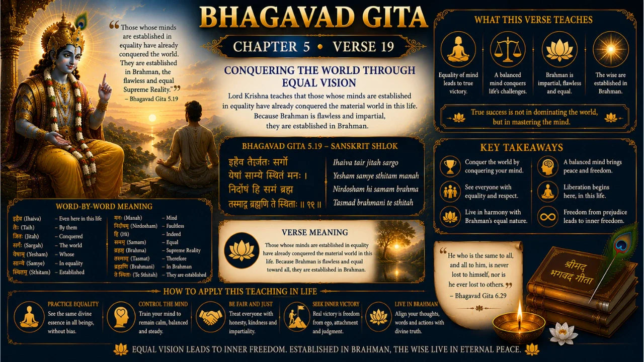 Bhagavad Gita Chapter 5 Verse 19 Meaning in Hindi & English