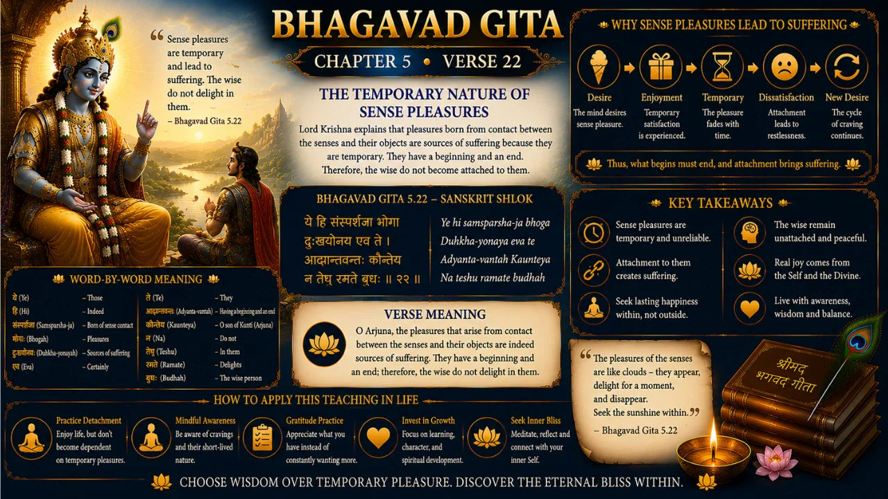 Bhagavad Gita Chapter 5 Verse 22 Meaning in Hindi & English