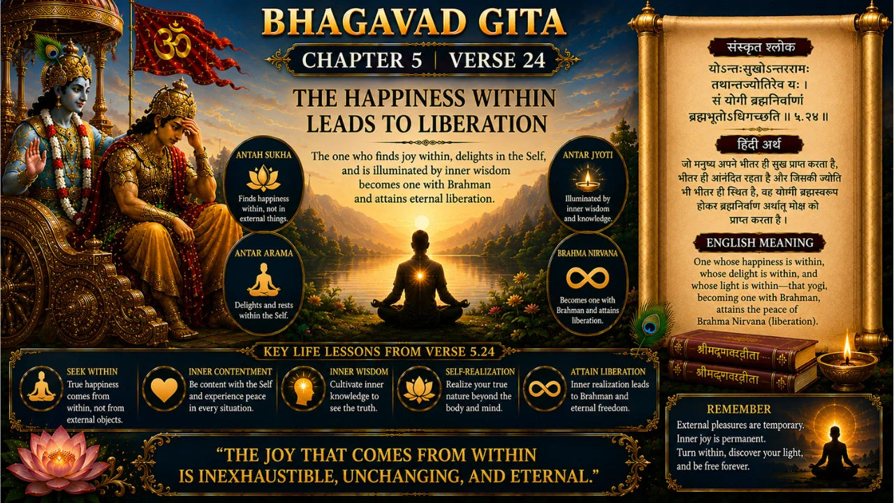 Bhagavad Gita Chapter 5 Verse 24 Meaning in Hindi and English