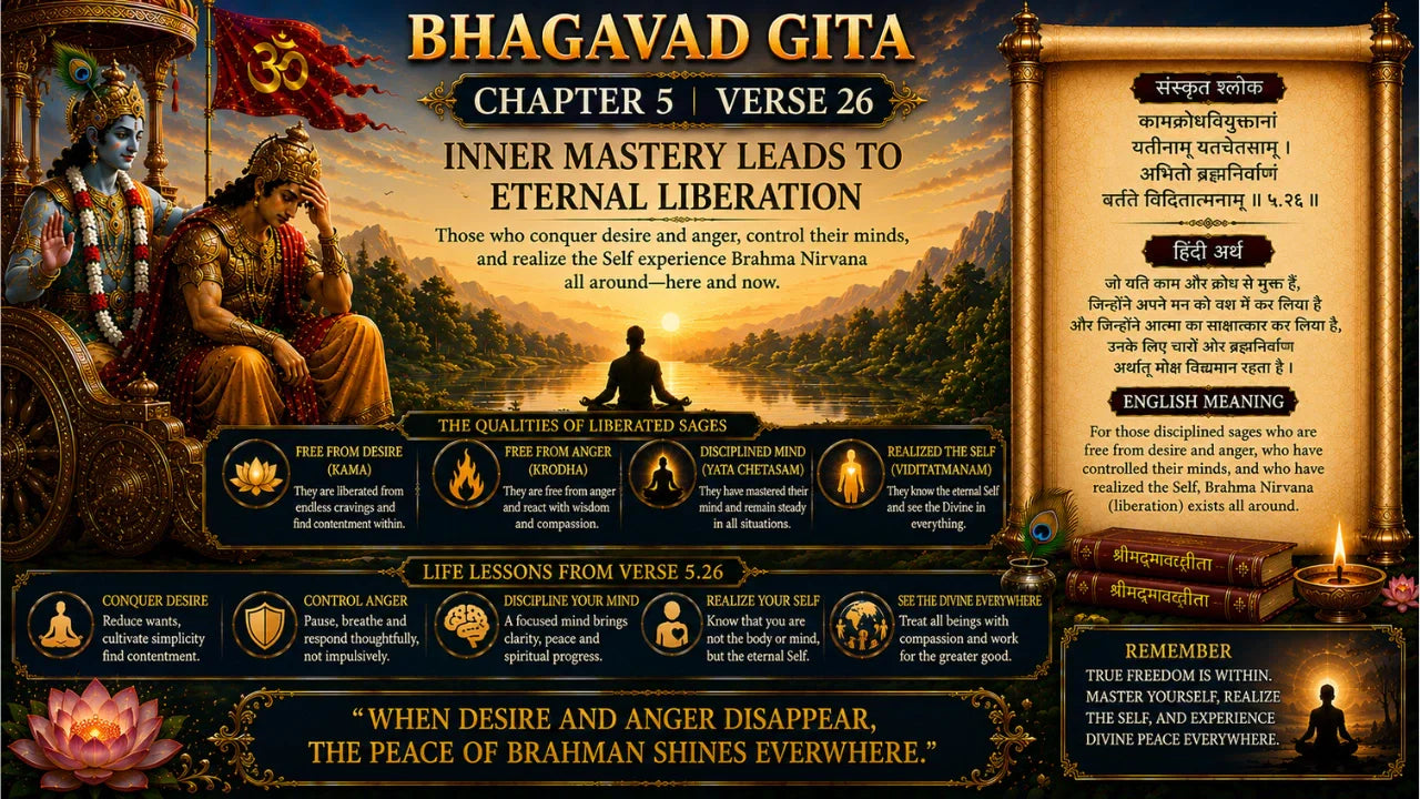 Bhagavad Gita Chapter 5 Verse 26 Meaning in Hindi and English