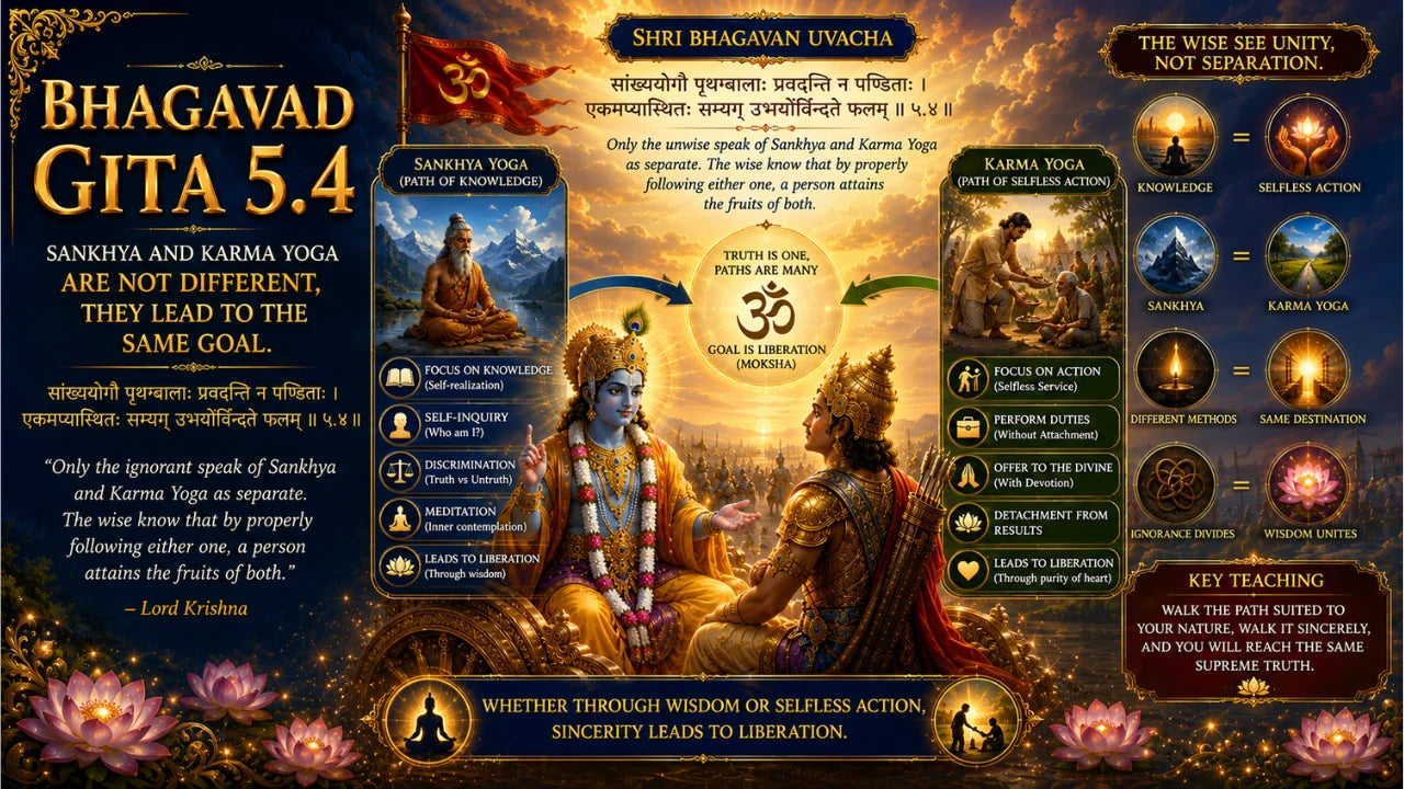 Bhagavad Gita Chapter 5 Verse 4 Meaning in Hindi and English
