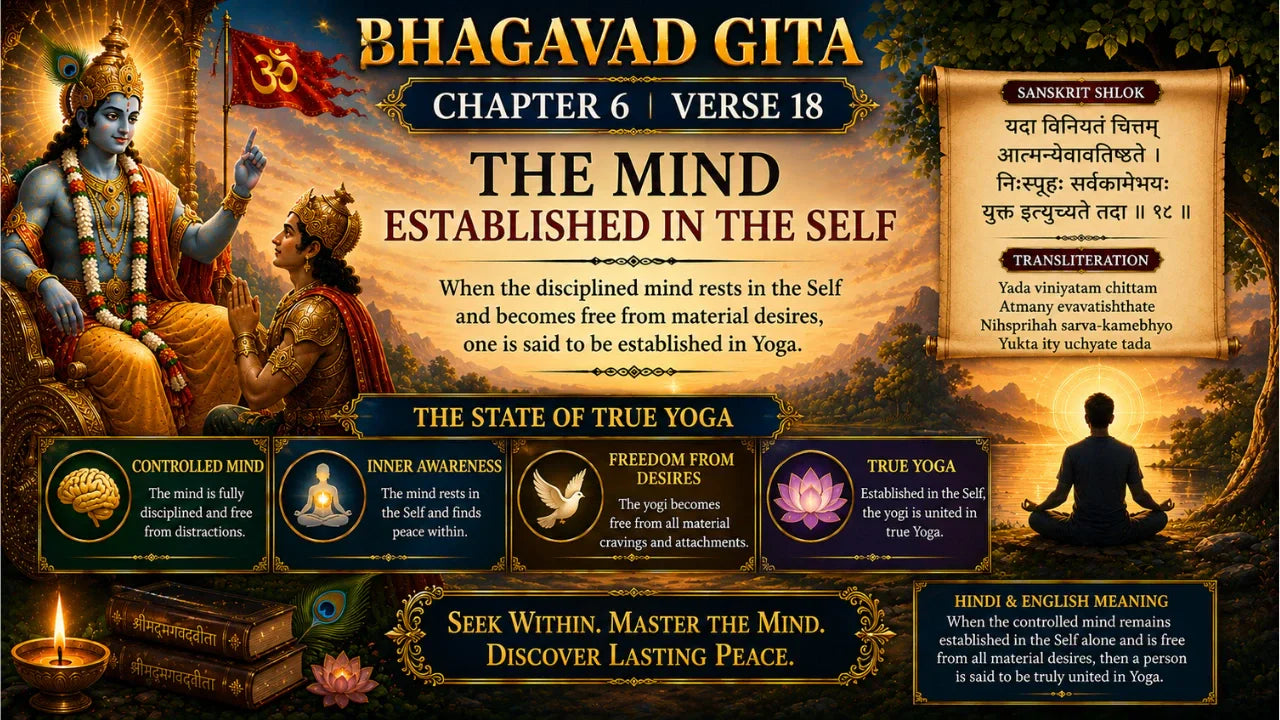 Bhagavad Gita Chapter 6 Verse 18 Meaning in Hindi & English