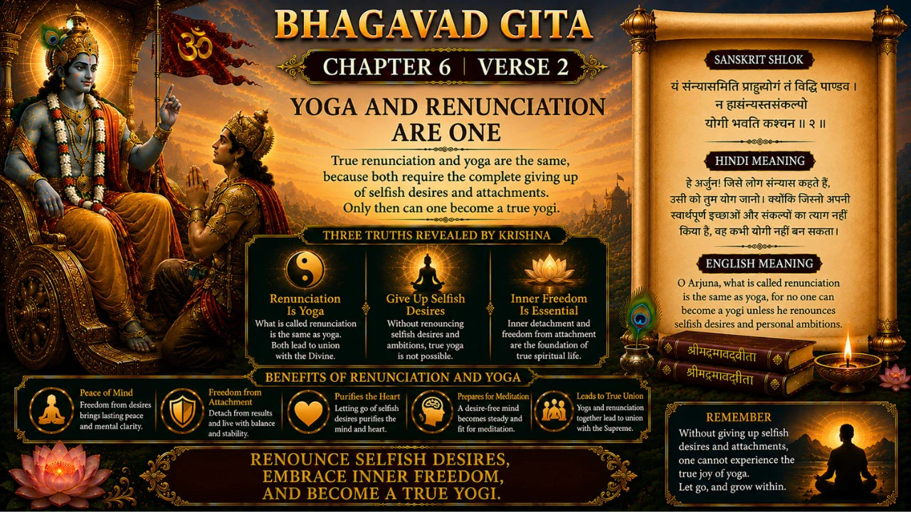 Bhagavad Gita Chapter 6 Verse 2 Meaning in Hindi & English