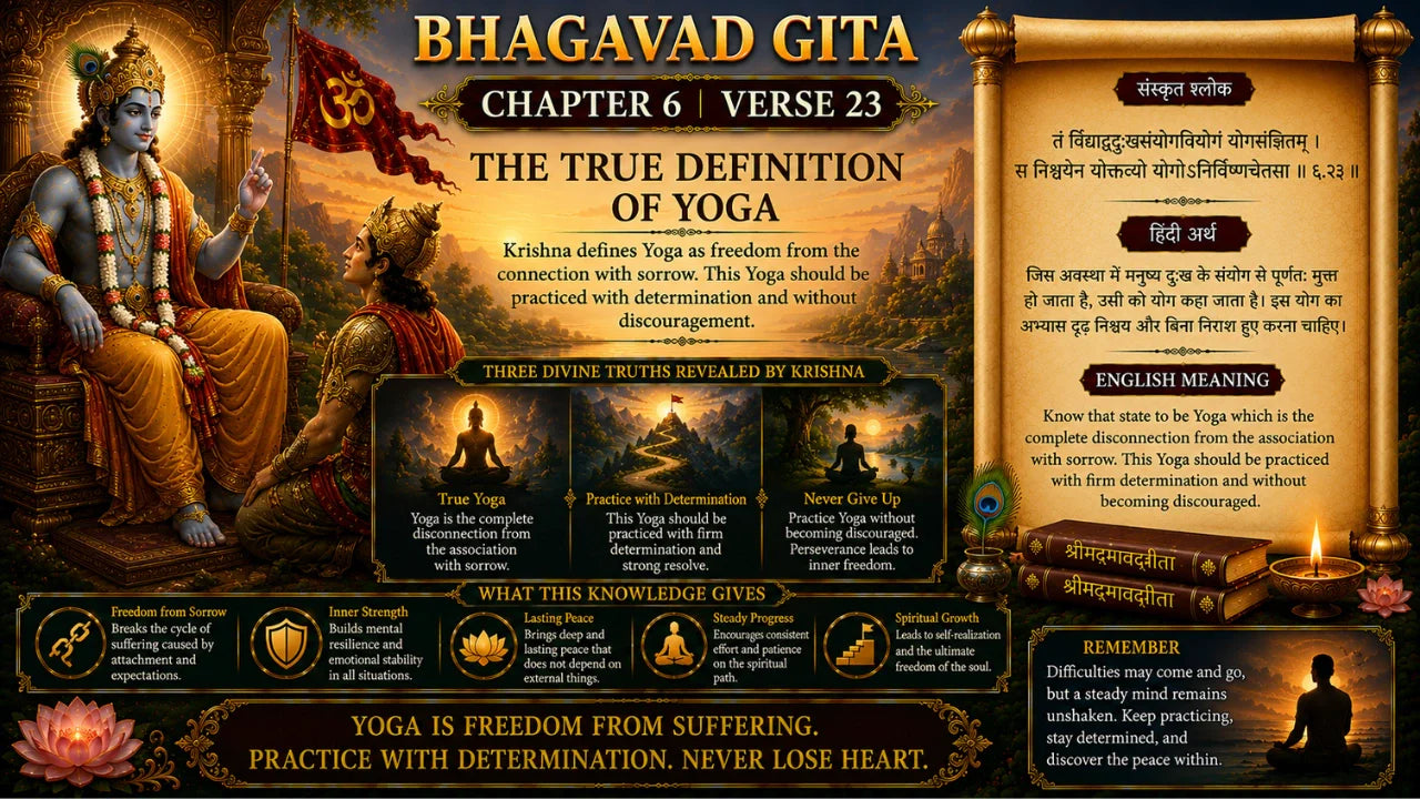 Bhagavad Gita Chapter 6 Verse 23 Meaning in Hindi & English