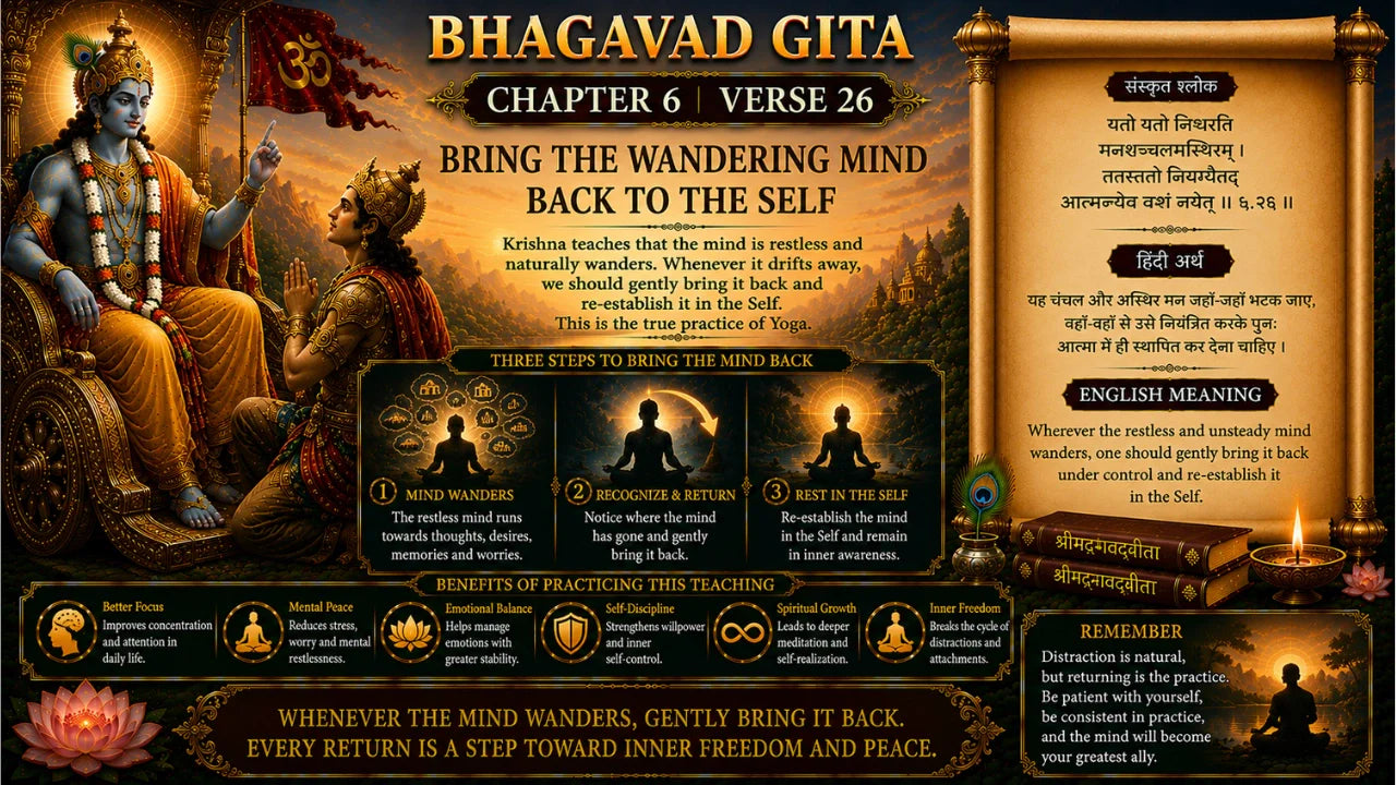Bhagavad Gita Chapter 6 Verse 26 Meaning in Hindi & English