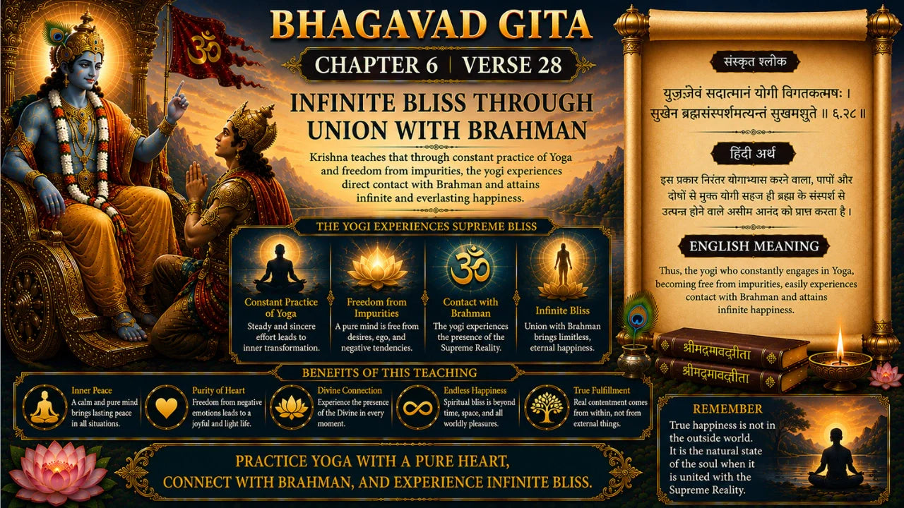 Bhagavad Gita Chapter 6 Verse 28 Meaning in Hindi & English