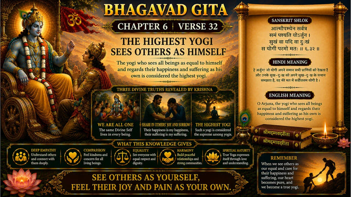 Bhagavad Gita Chapter 6 Verse 32 Meaning in Hindi & English