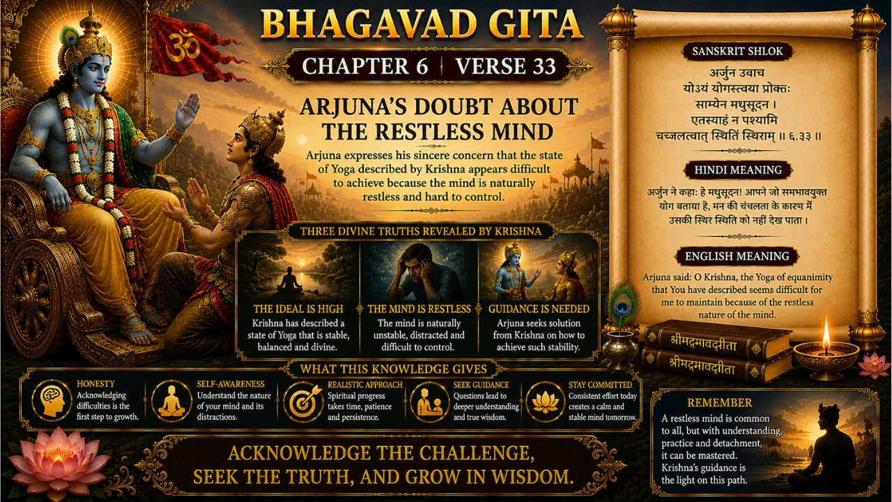 Bhagavad Gita Chapter 6 Verse 33 Meaning in Hindi & English