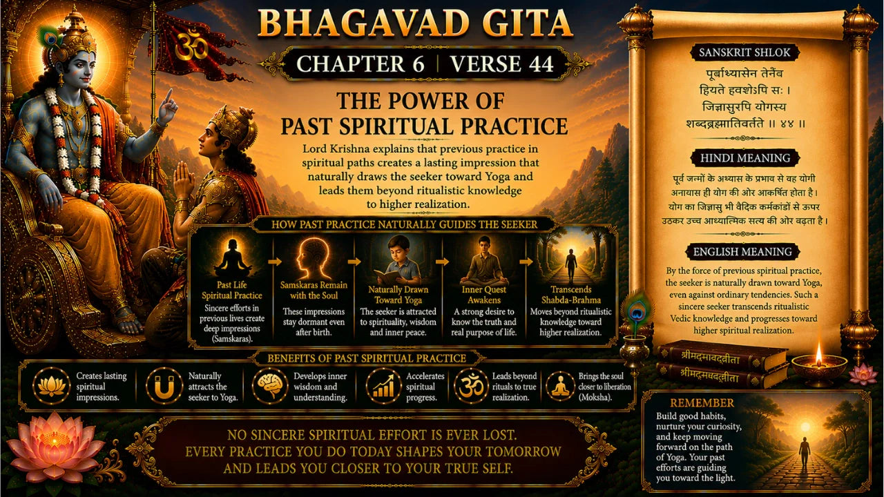 Bhagavad Gita Chapter 6 Verse 44 Meaning in Hindi & English